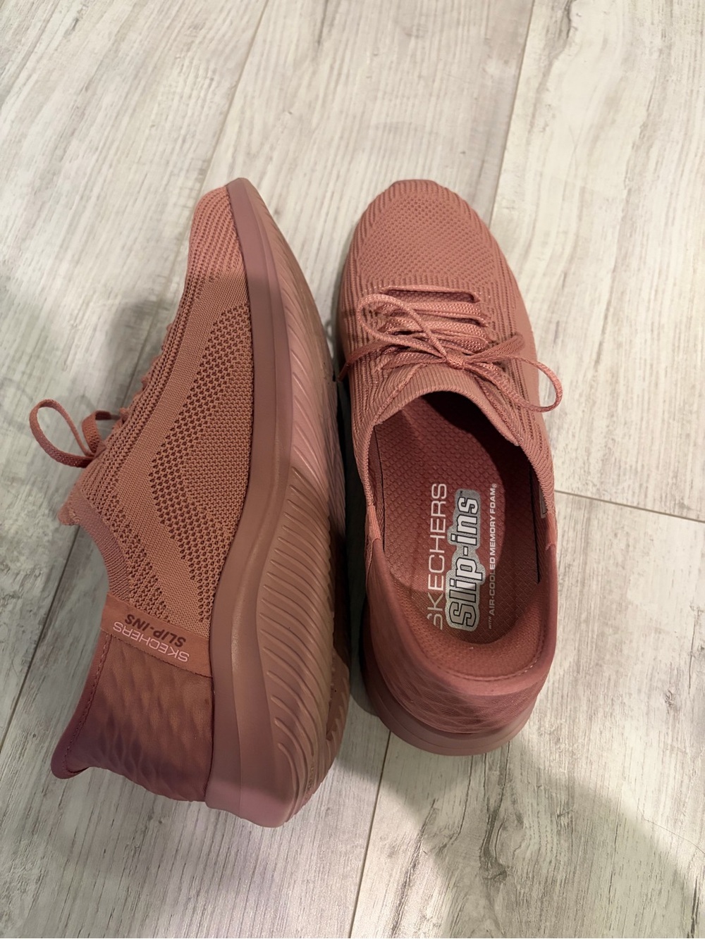 Skechers Women's Knit Lace-Up Sneakers - Rosewood